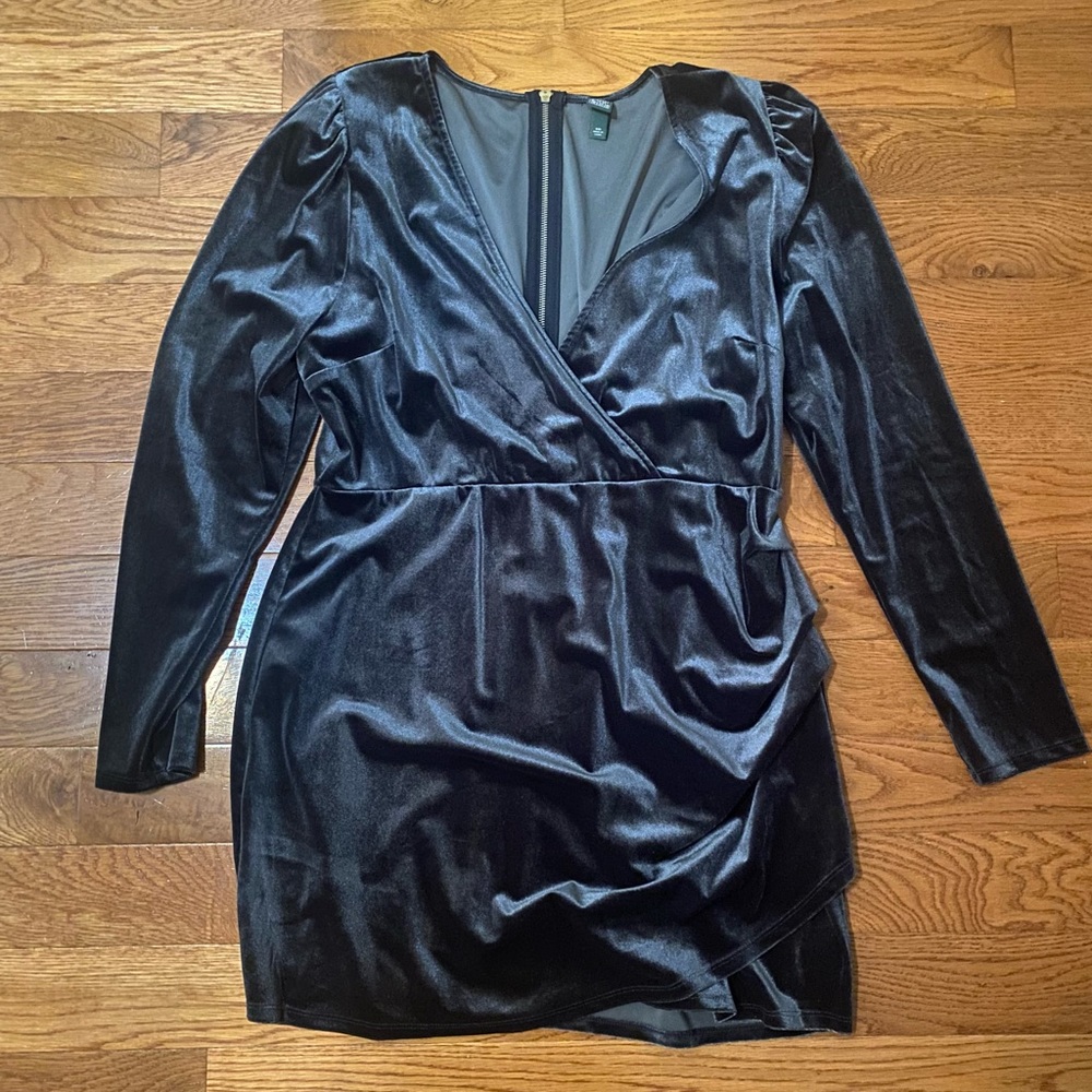 Wild Fable Steel Gray/Blue Velvet Mini Dress